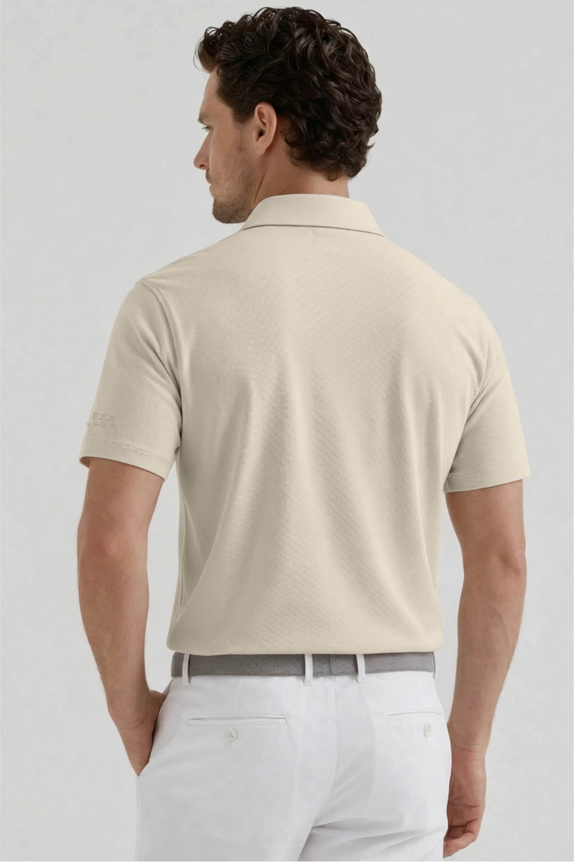 Open Placket Performance Polo - Soft Stone