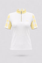 The Contour Zip Neck Top - Yellow Gingham
