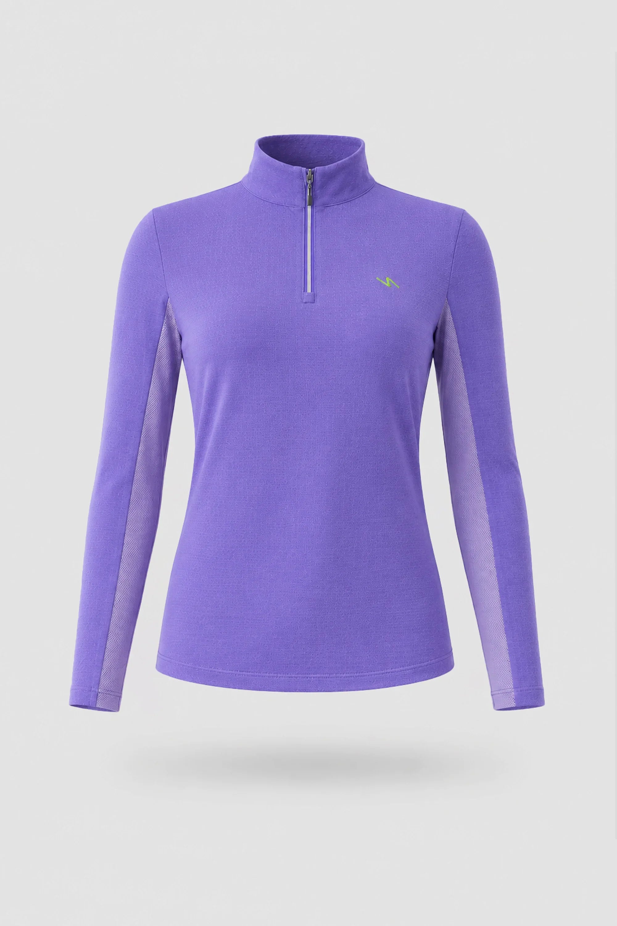 The Long Sleeve Zip Neck Golf Top - Violet
