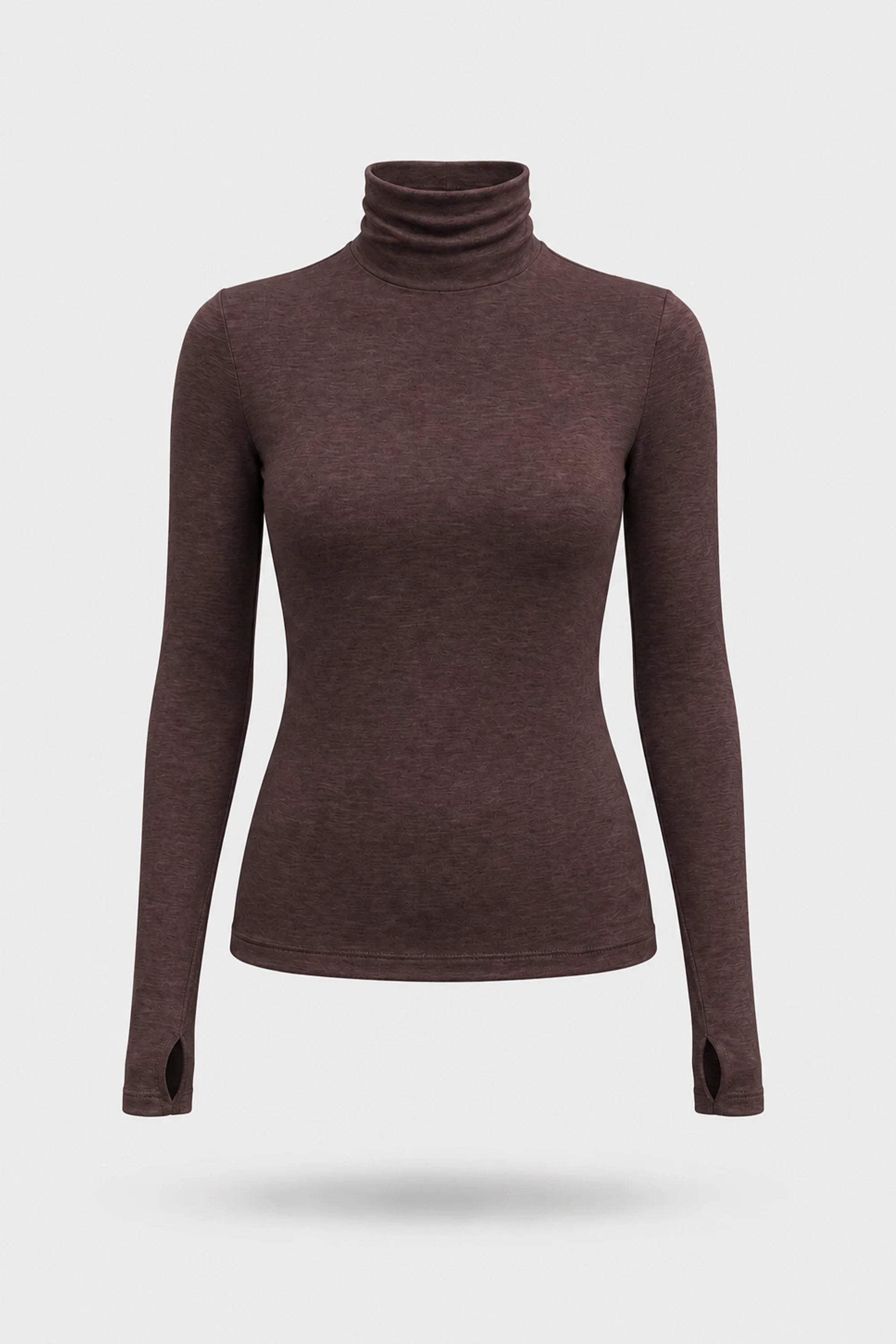 Luxe Stretch Turtleneck - Brown