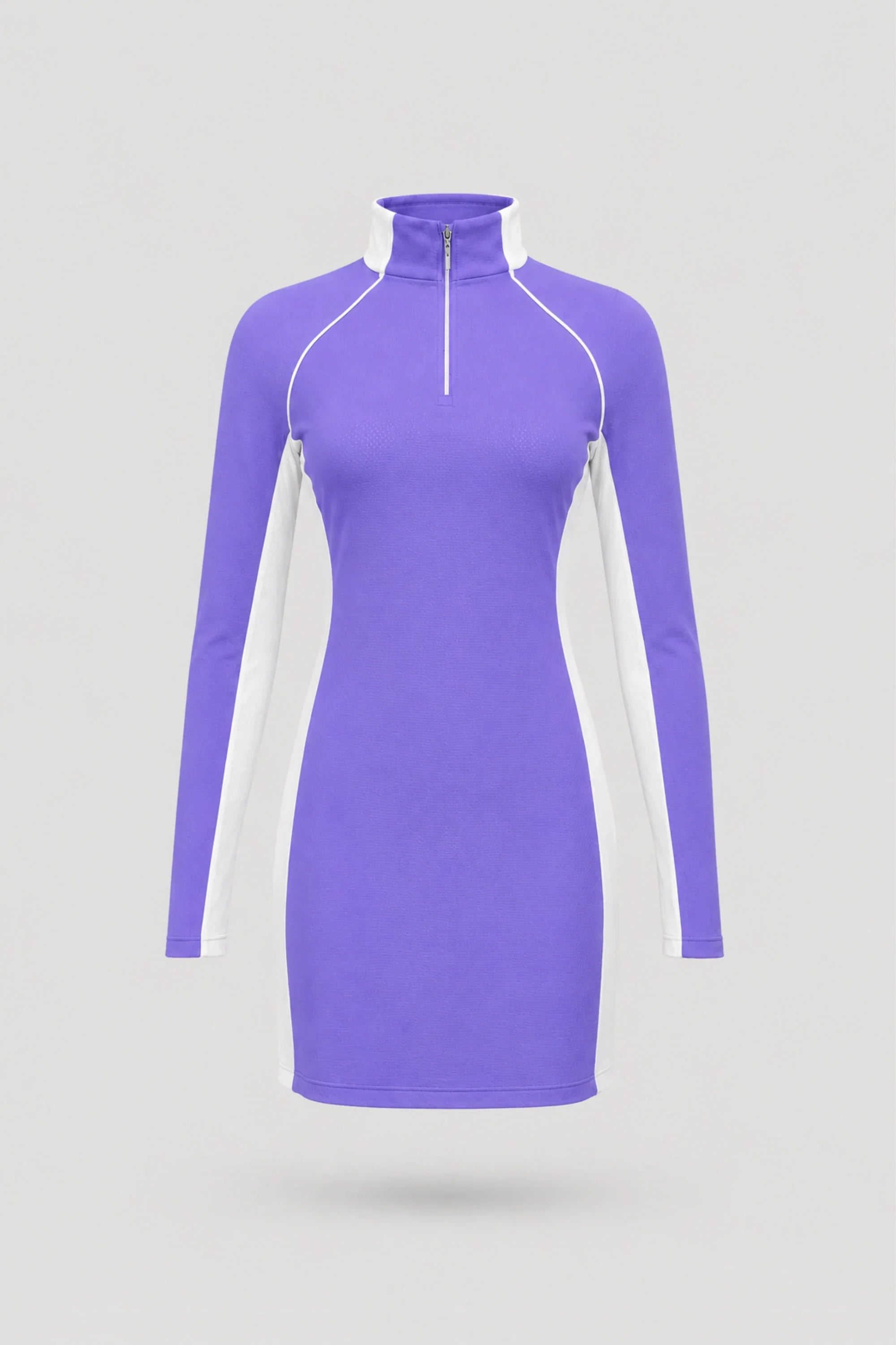 The Long Sleeve Zip Golf Dress - Violet