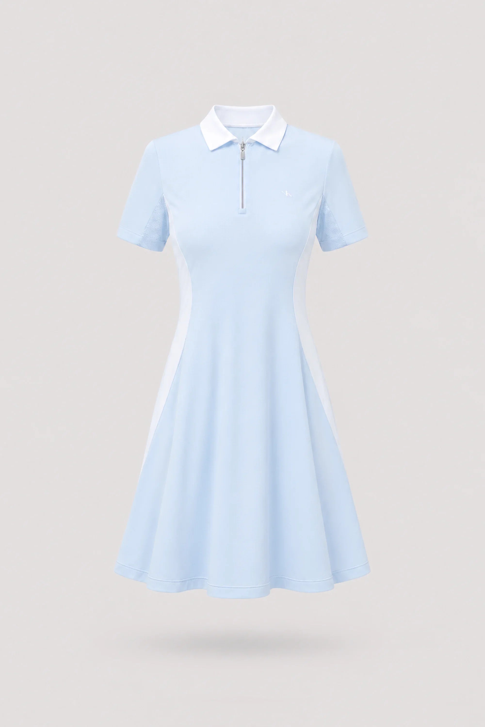 The Contour Zip Polo Golf Dress - Sky Mist