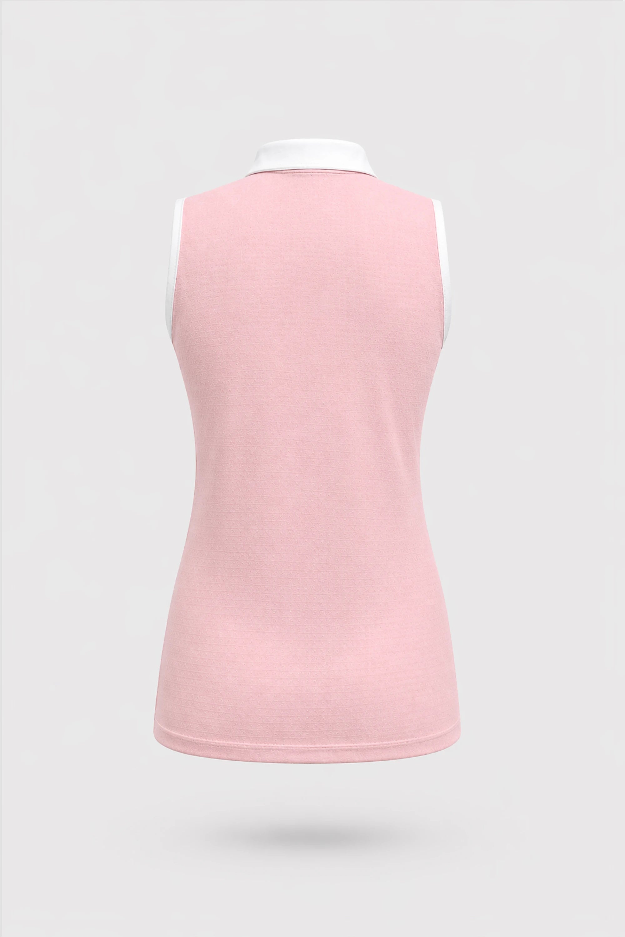 The Sleeveless Zip Neck Golf Polo - Pink