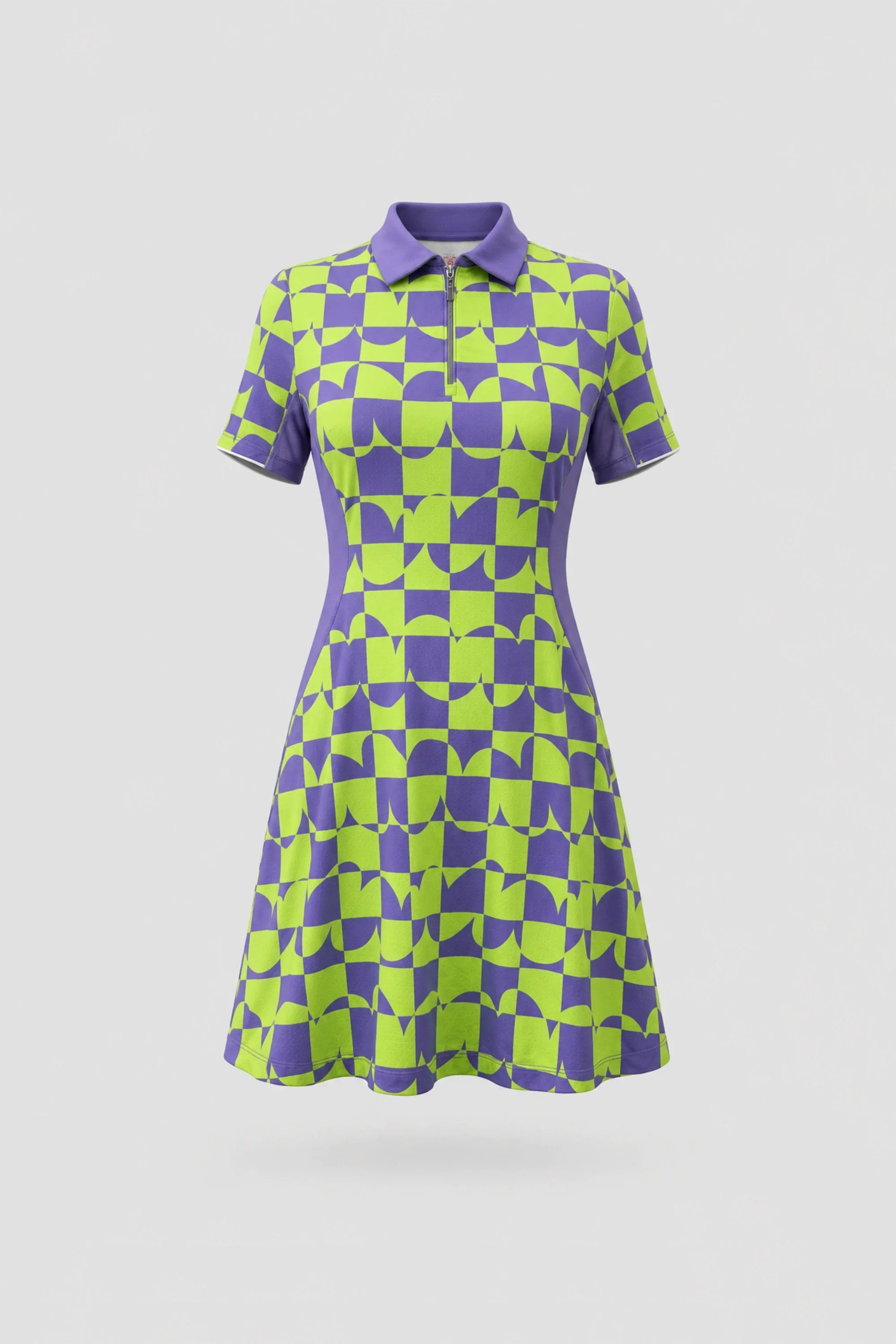 The Contour Zip Polo Golf Dress - Paradox Geo