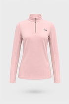 The Long Sleeve Zip Neck Golf Top - Pink