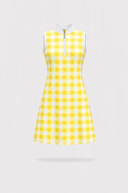Meringue Sleeveless Dress - Yellow Gingham