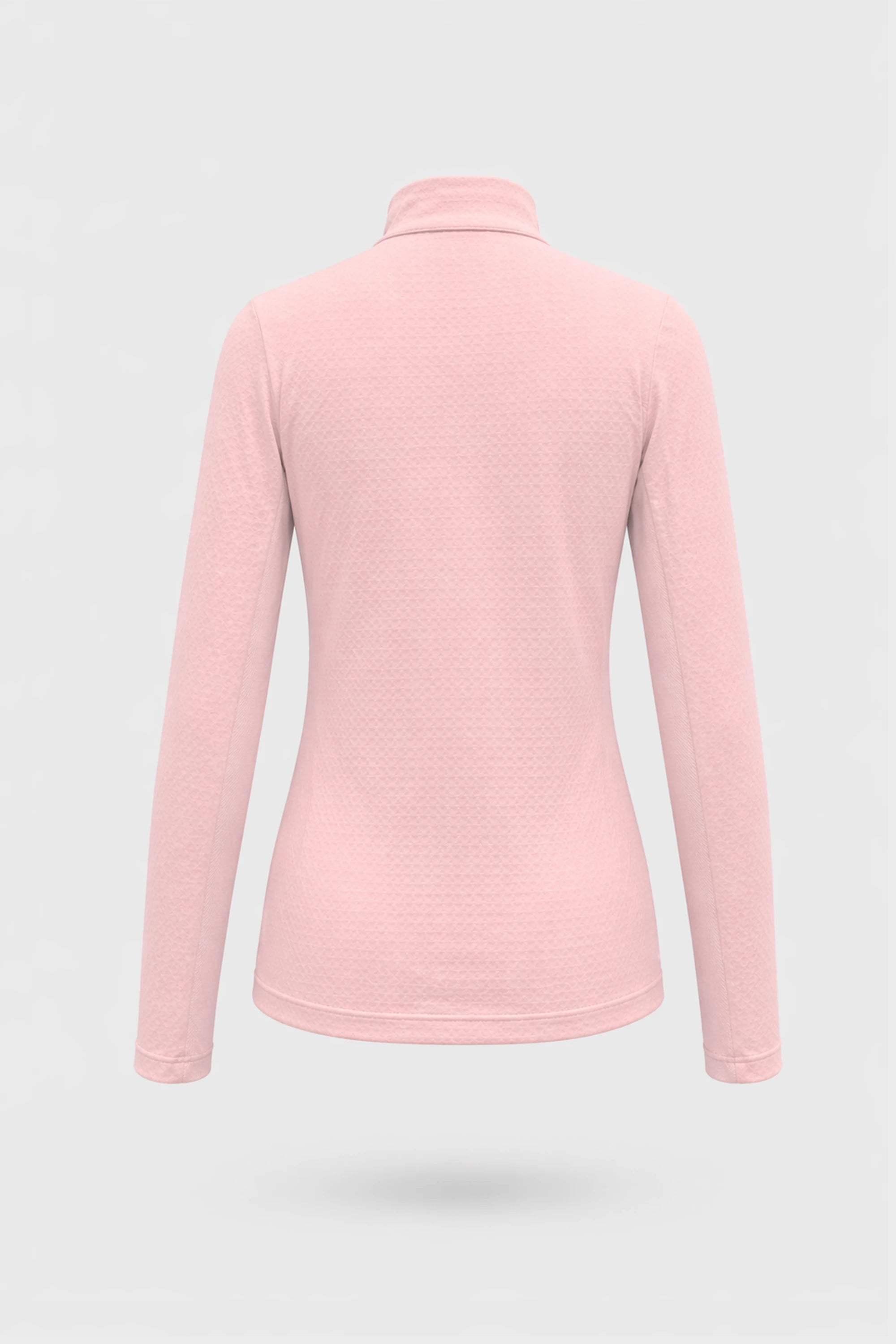 The Long Sleeve Zip Neck Golf Top - Pink