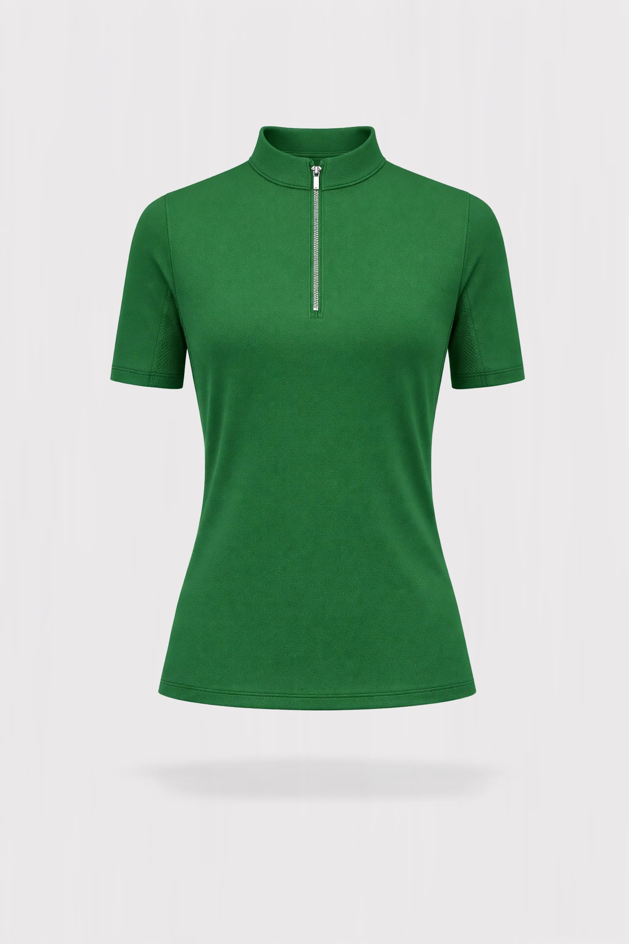 Fairway Stand Collar Short Sleeve Top Quarter Zip - Green