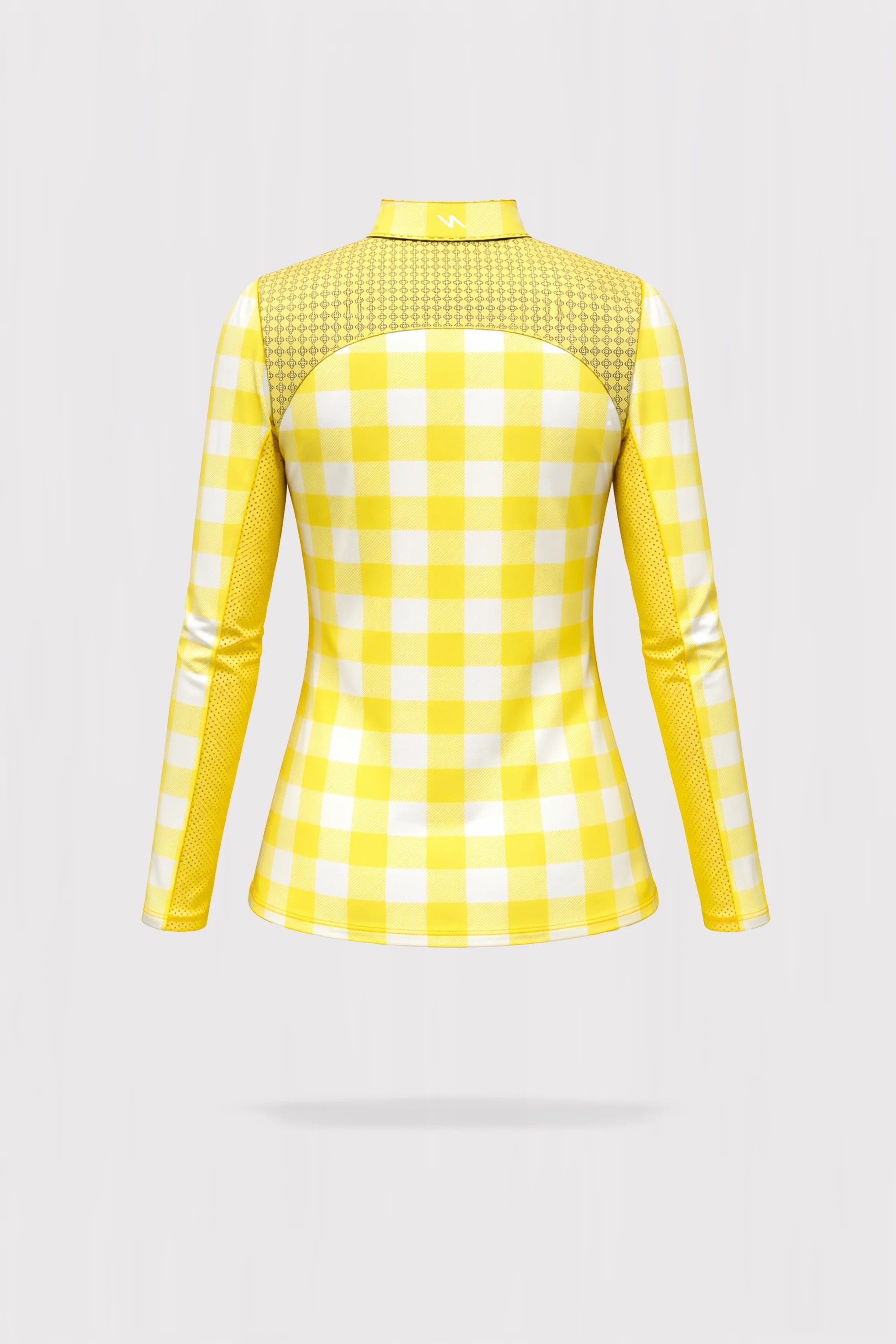 Meringue Long Sleeve Top 1/4 Zip - Yellow Gingham