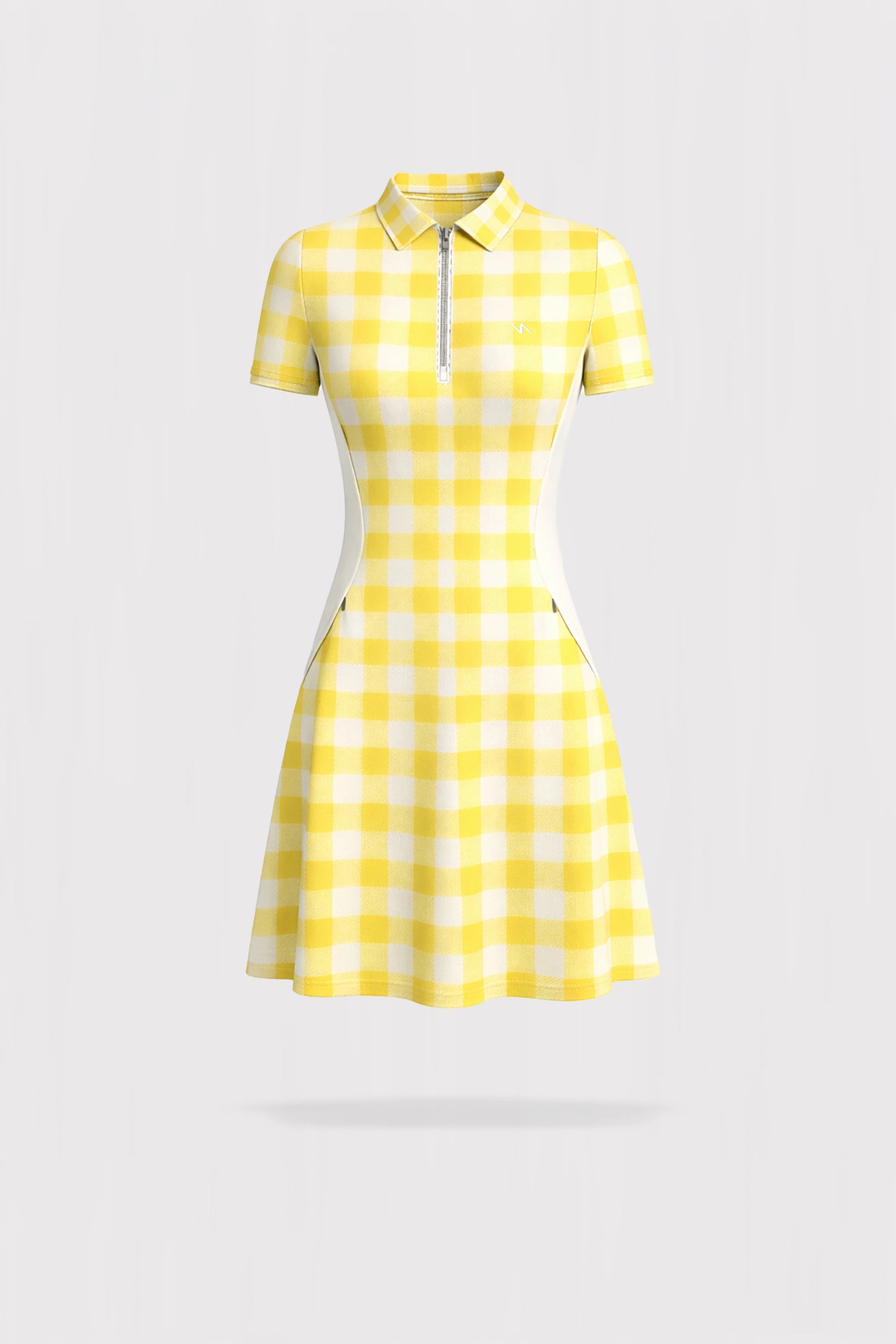 Meringue Short Sleeve Dress - Yellow Gingham