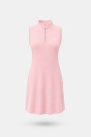 The Sleeveless Zip Golf Dress - Pink
