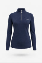 The Long Sleeve Zip Neck Golf Top - Navy