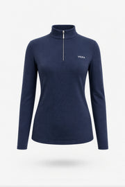 The Long Sleeve Zip Neck Golf Top - Navy