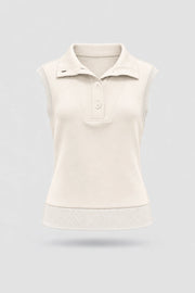 Convertible Collar Golf Vest - Ivory