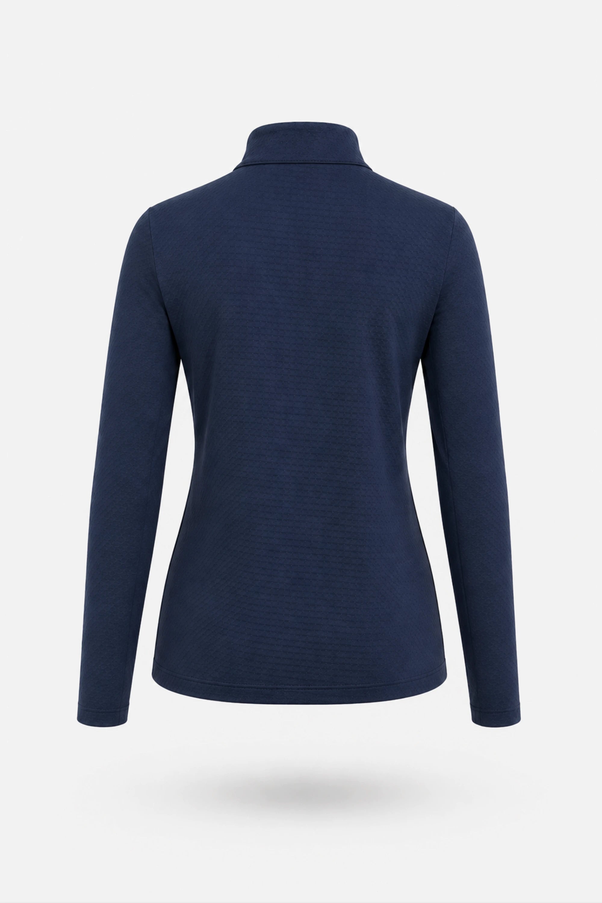 The Long Sleeve Zip Neck Golf Top - Navy