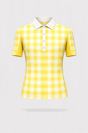 Meringue Short Sleeve Polo - Yellow Gingham