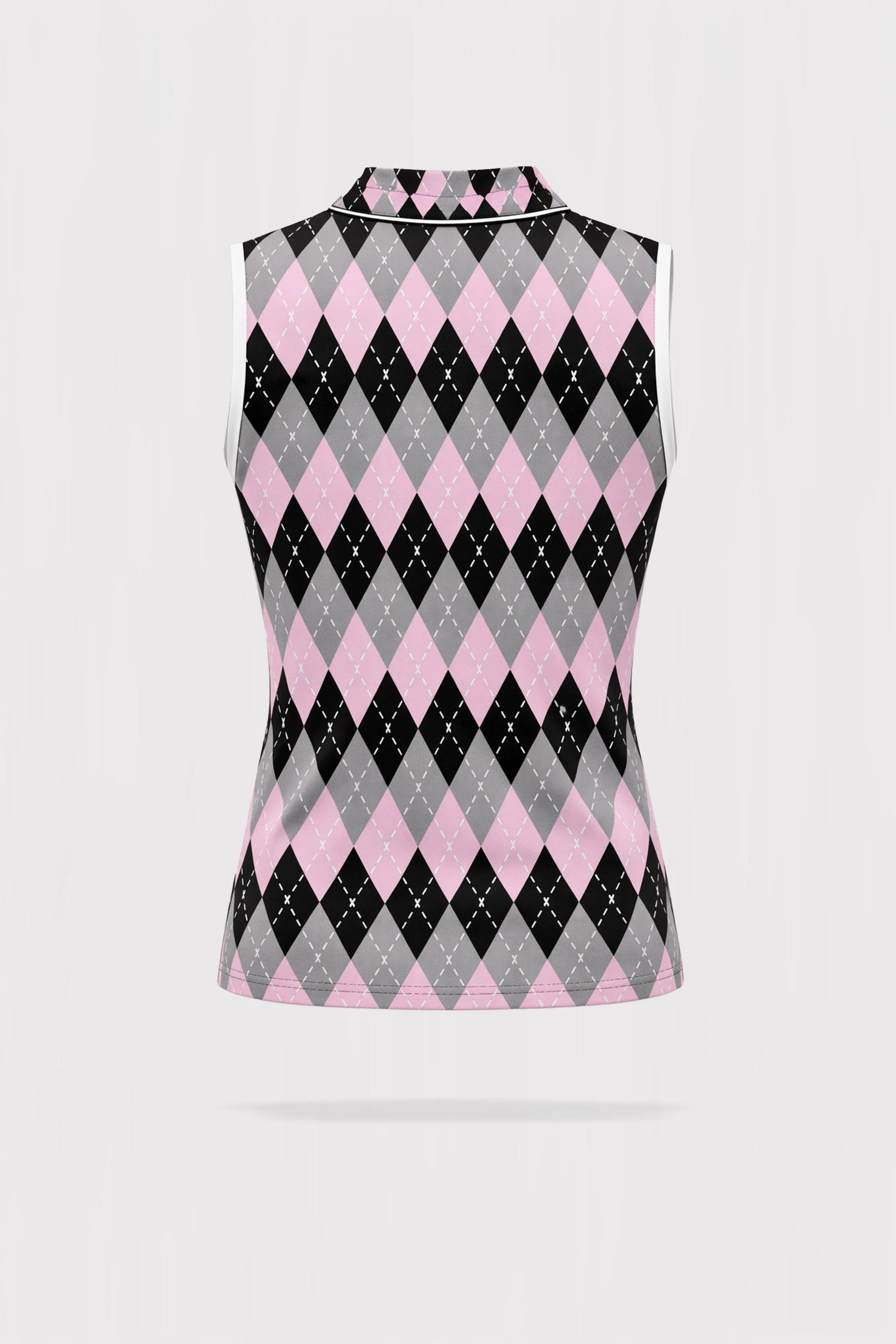 Rosé Sleeveless Polo - Argyle