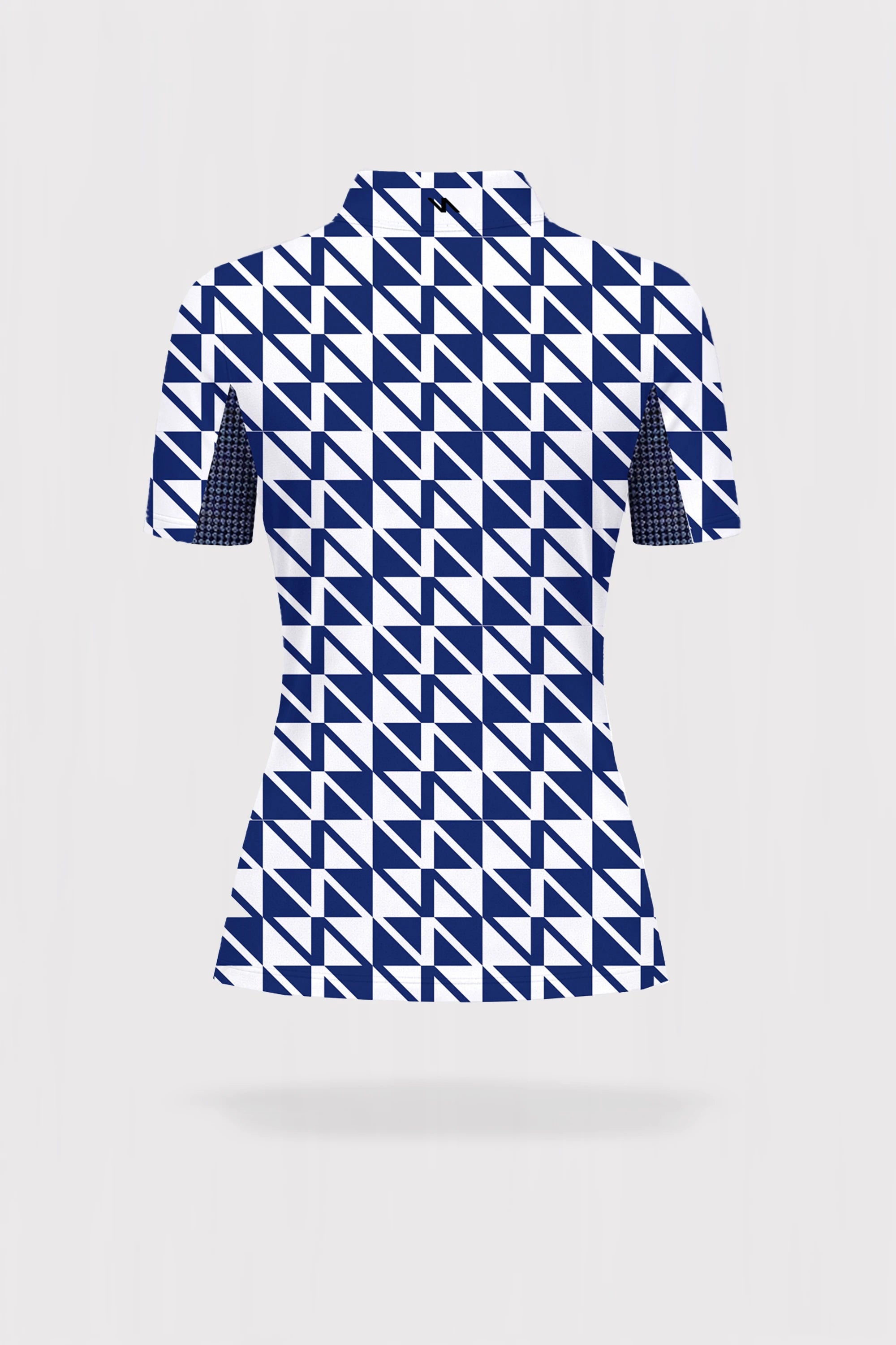 Sapphire Stand Collar Short Sleeve Top Quarter Zip - Signature Blue