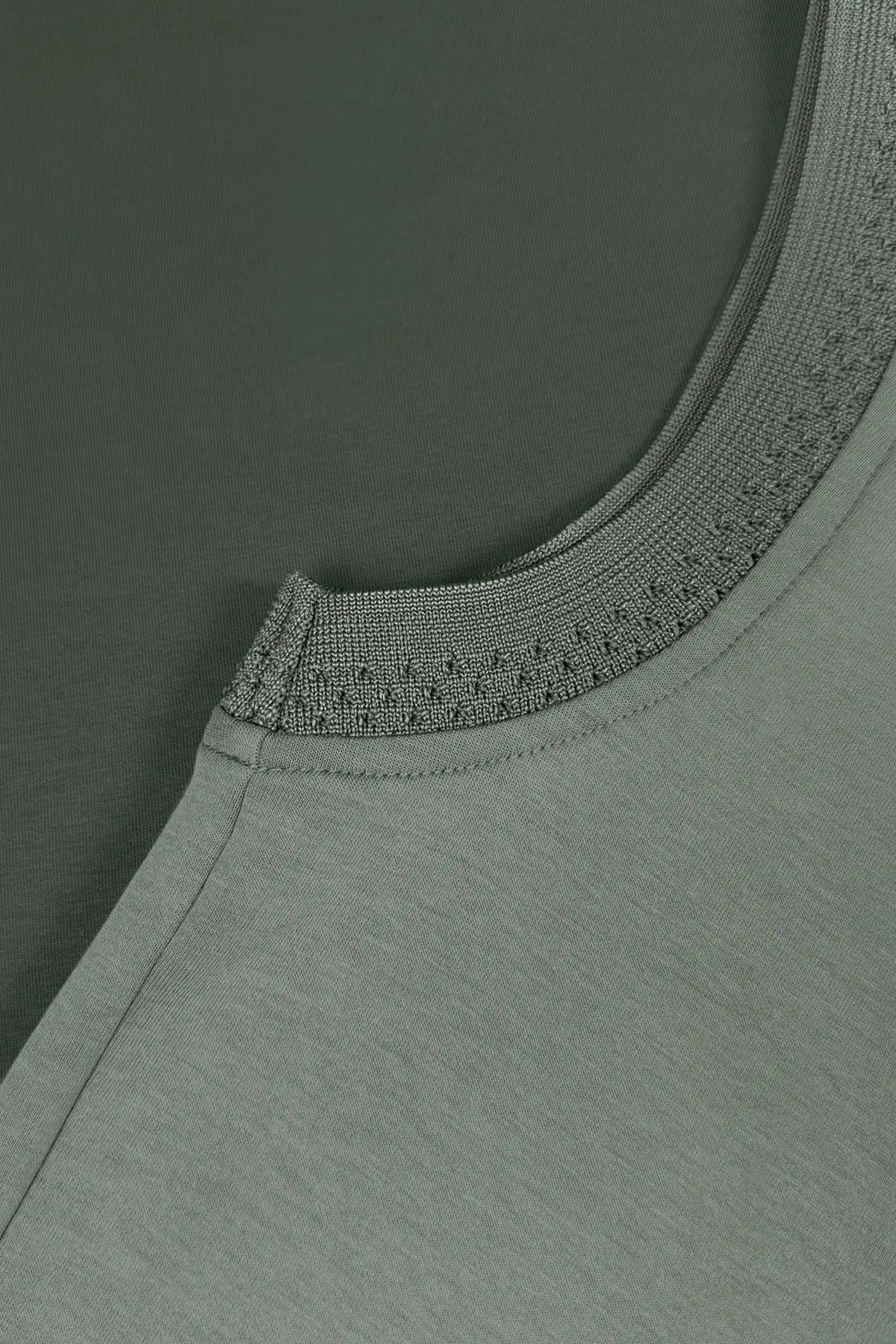 Mock Neck Polo Top - Sage Grey