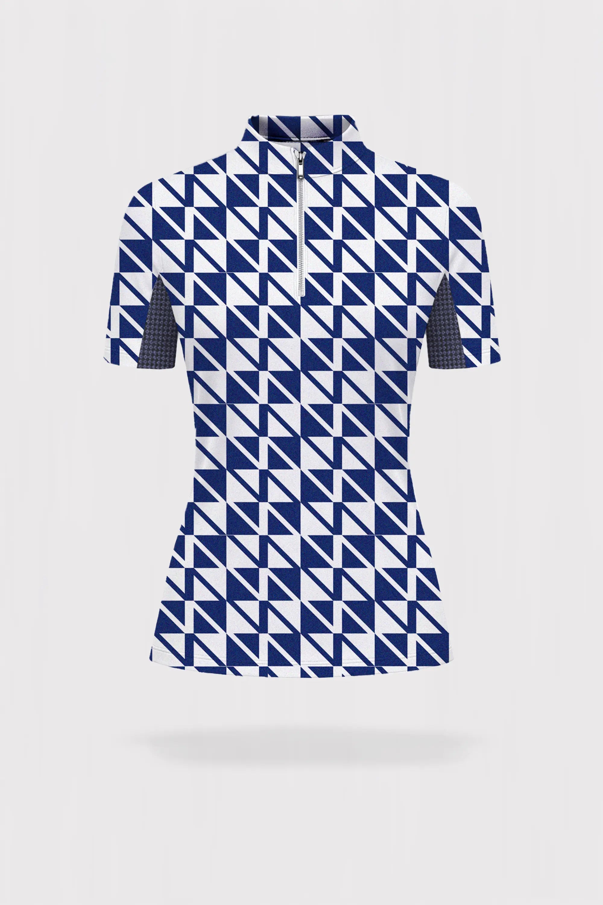 Sapphire Stand Collar Short Sleeve Top Quarter Zip - Signature Blue