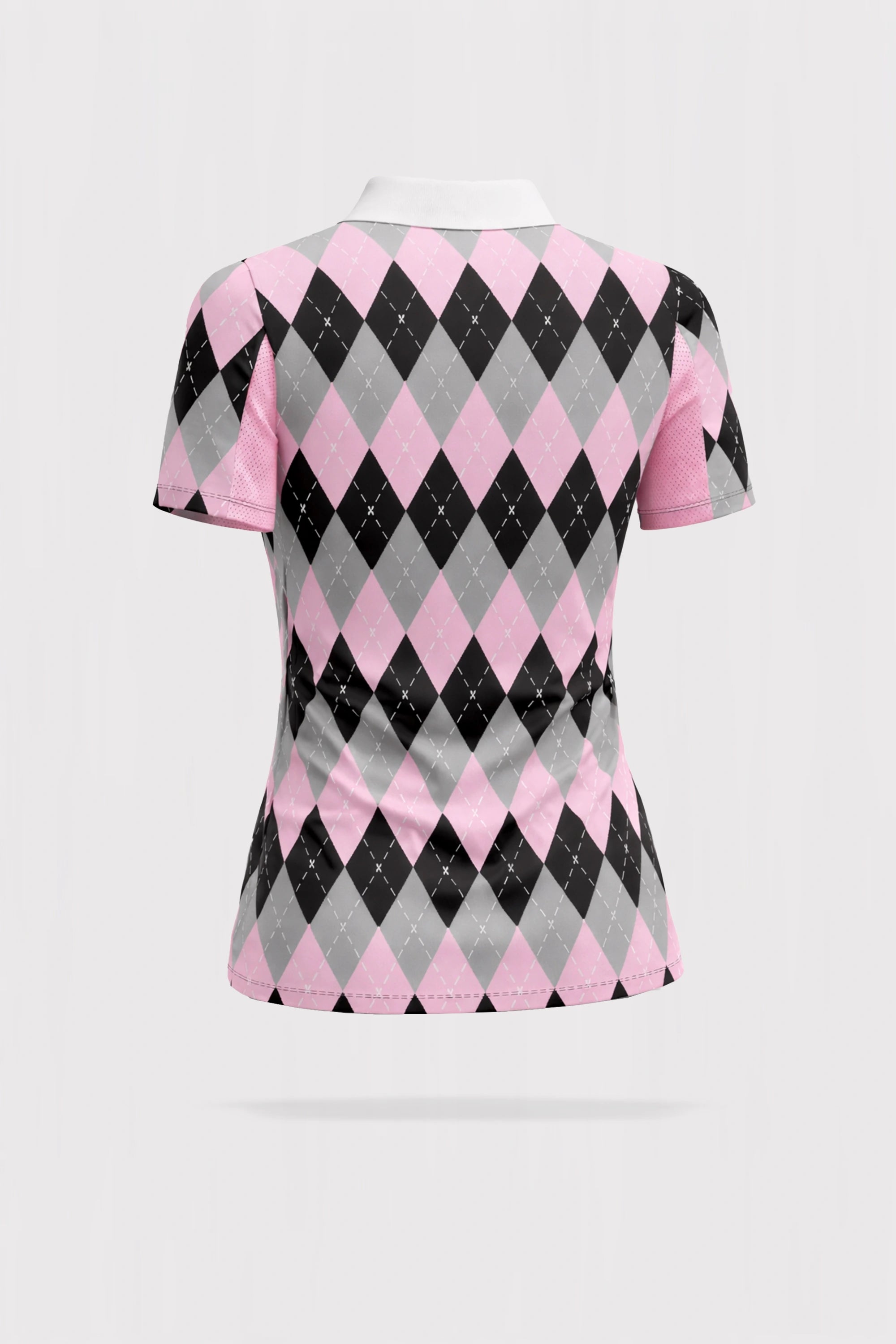 Rosé Short Sleeve Polo - Argyle