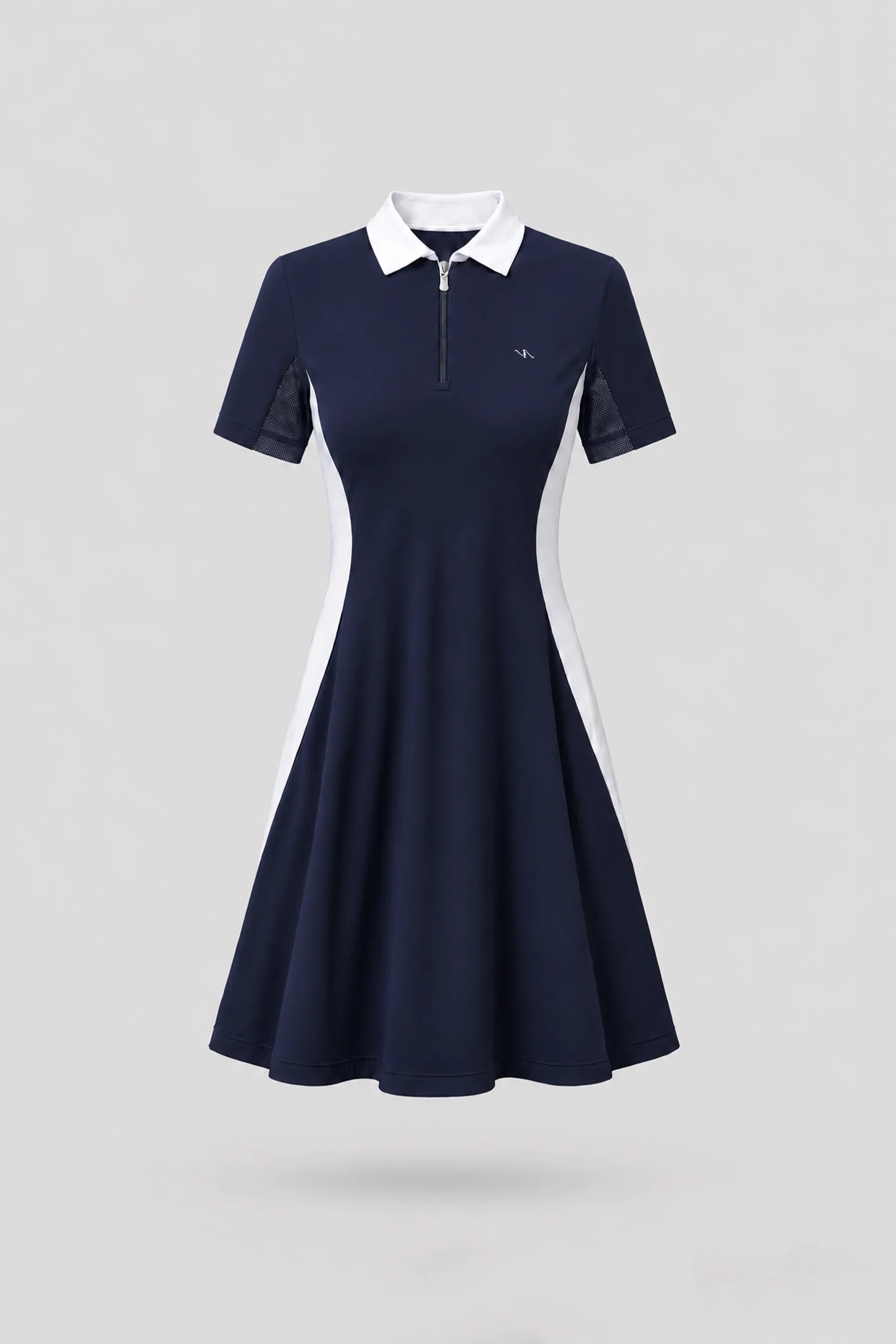 The Contour Zip Polo Golf Dress - Midnight Navy