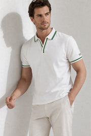 Contrast Trim Performance Polo - Optic White