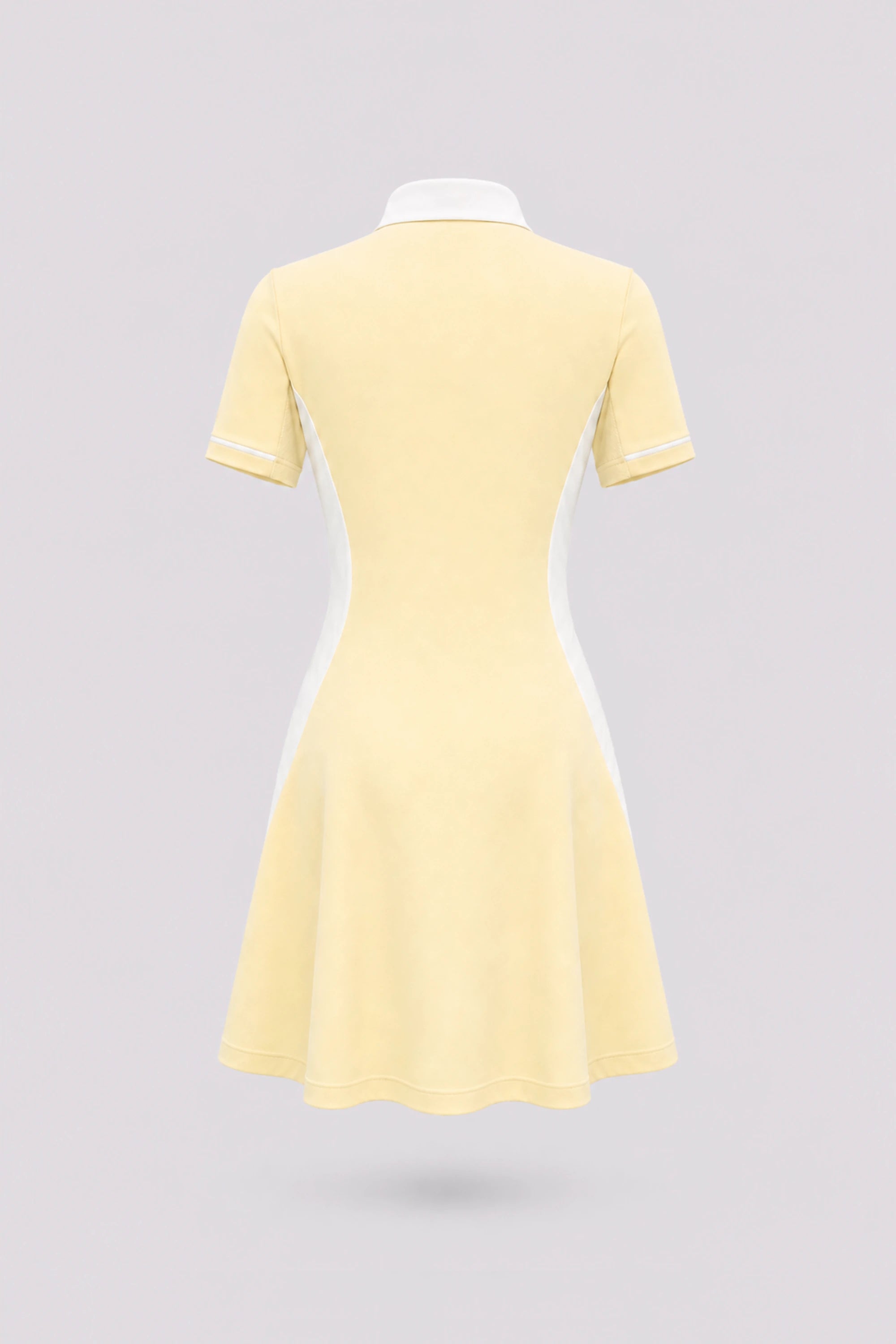 The Contour Zip Polo Golf Dress - Yellow