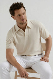 Open Placket Performance Polo - Soft Stone
