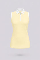 The Sleeveless Zip Neck Golf Polo - Yellow