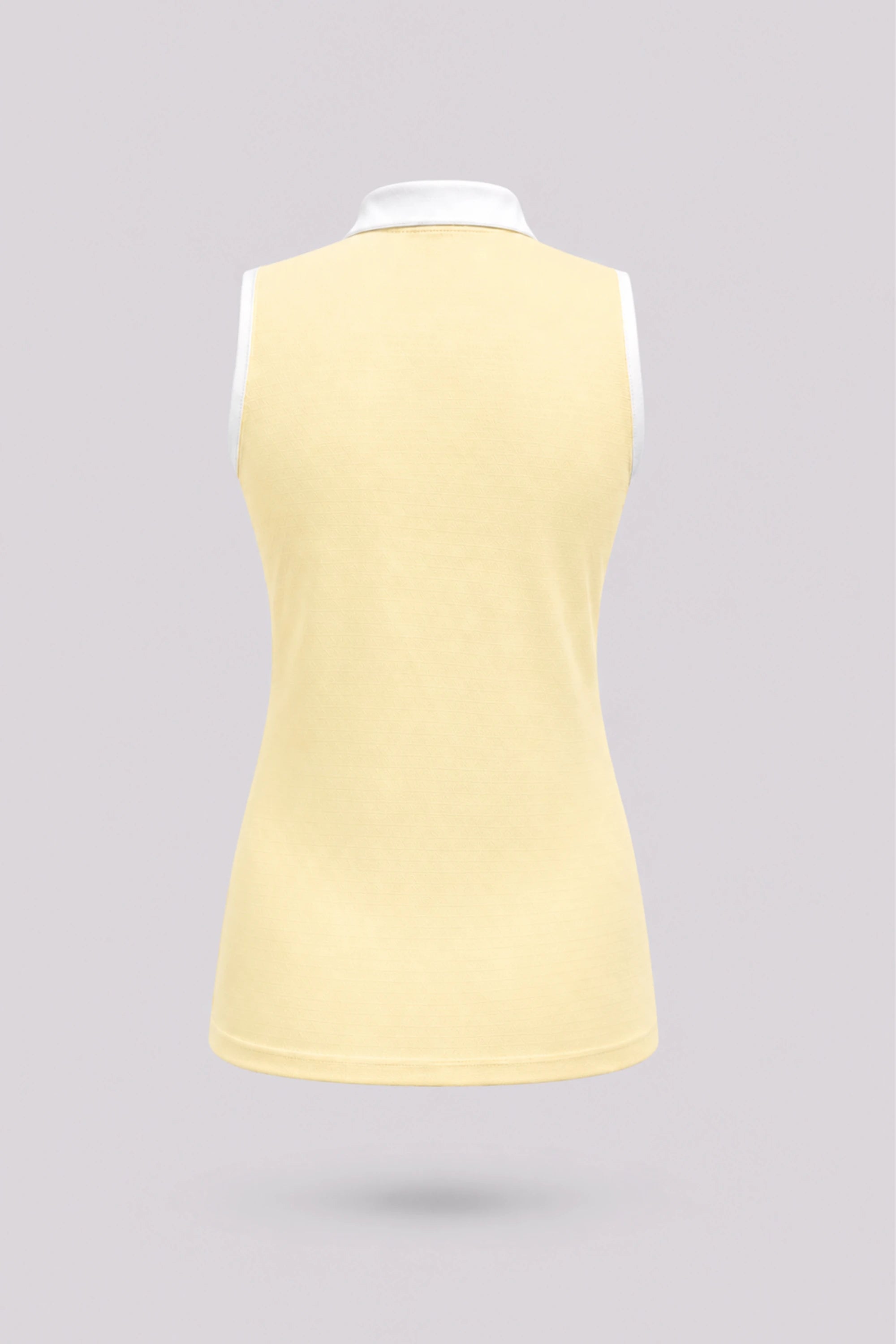 The Sleeveless Zip Neck Golf Polo - Yellow