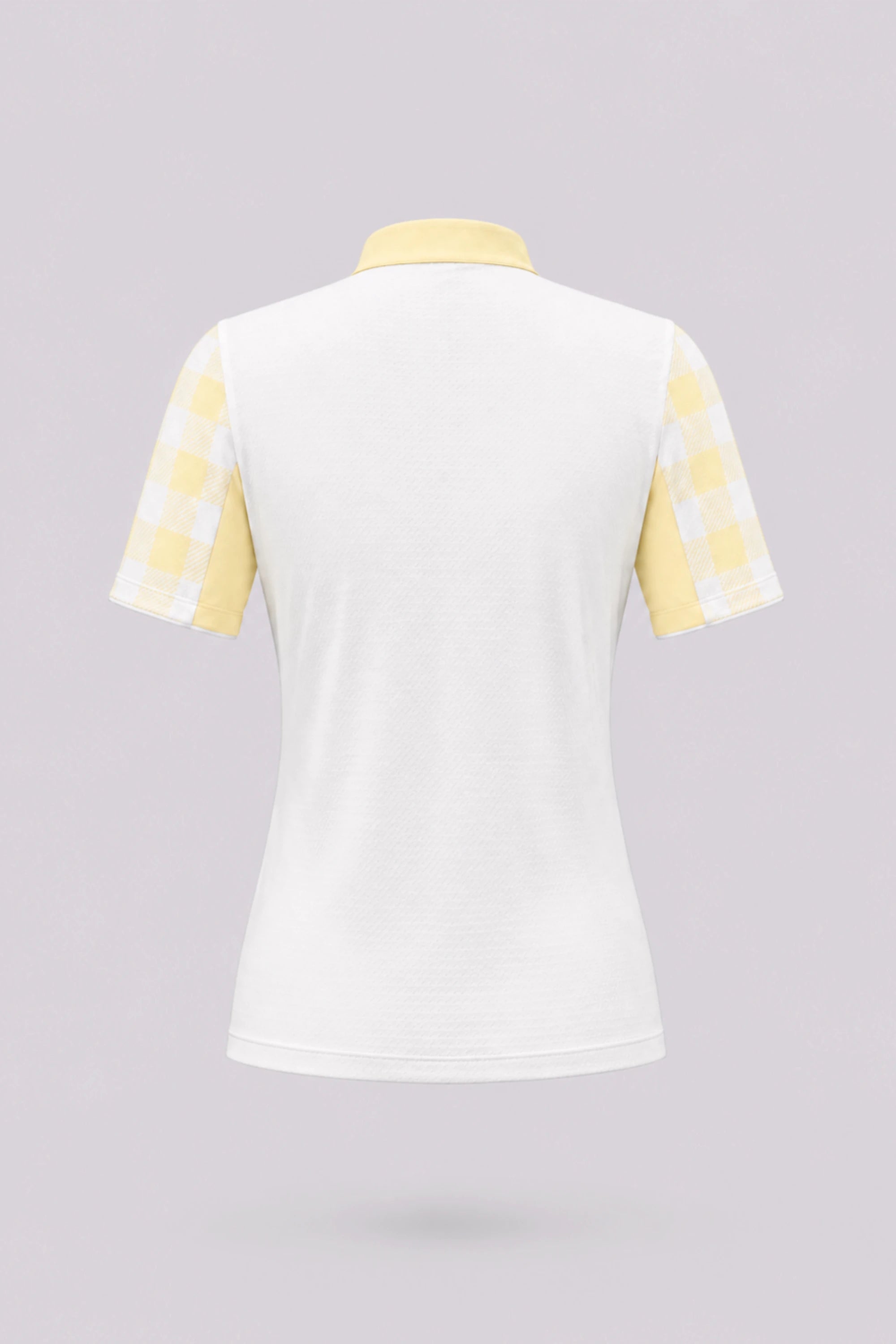 The Contour Zip Neck Top - Yellow Gingham