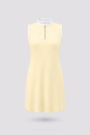 The Sleeveless Zip Golf Dress - Yellow