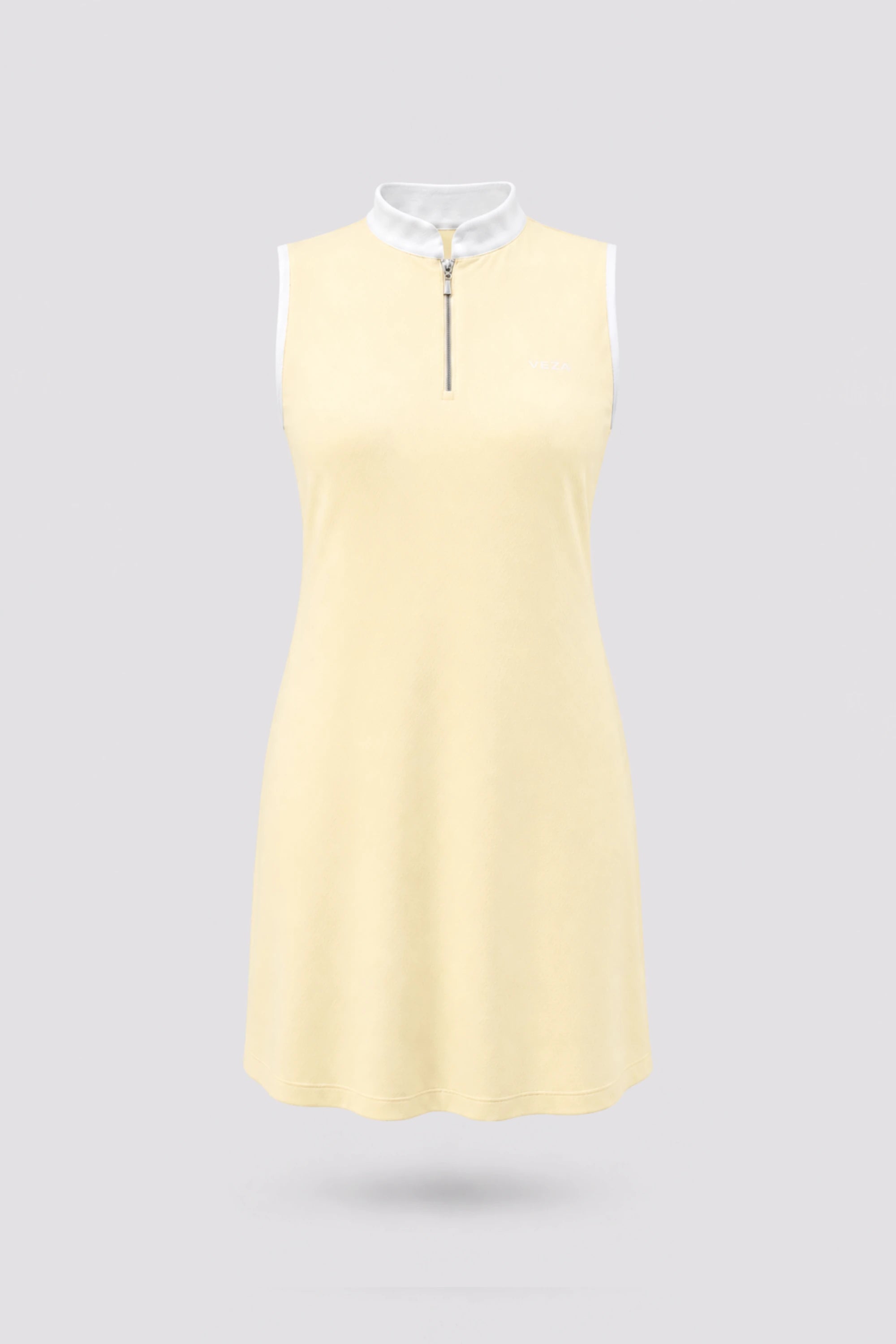 The Sleeveless Zip Golf Dress - Yellow