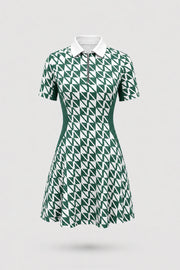 The Contour Zip Polo Golf Dress - Signature Green