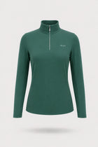 The Long Sleeve Zip Neck Golf Top - Green