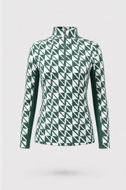 The Long Sleeve Zip Neck Golf Top - Signature Green