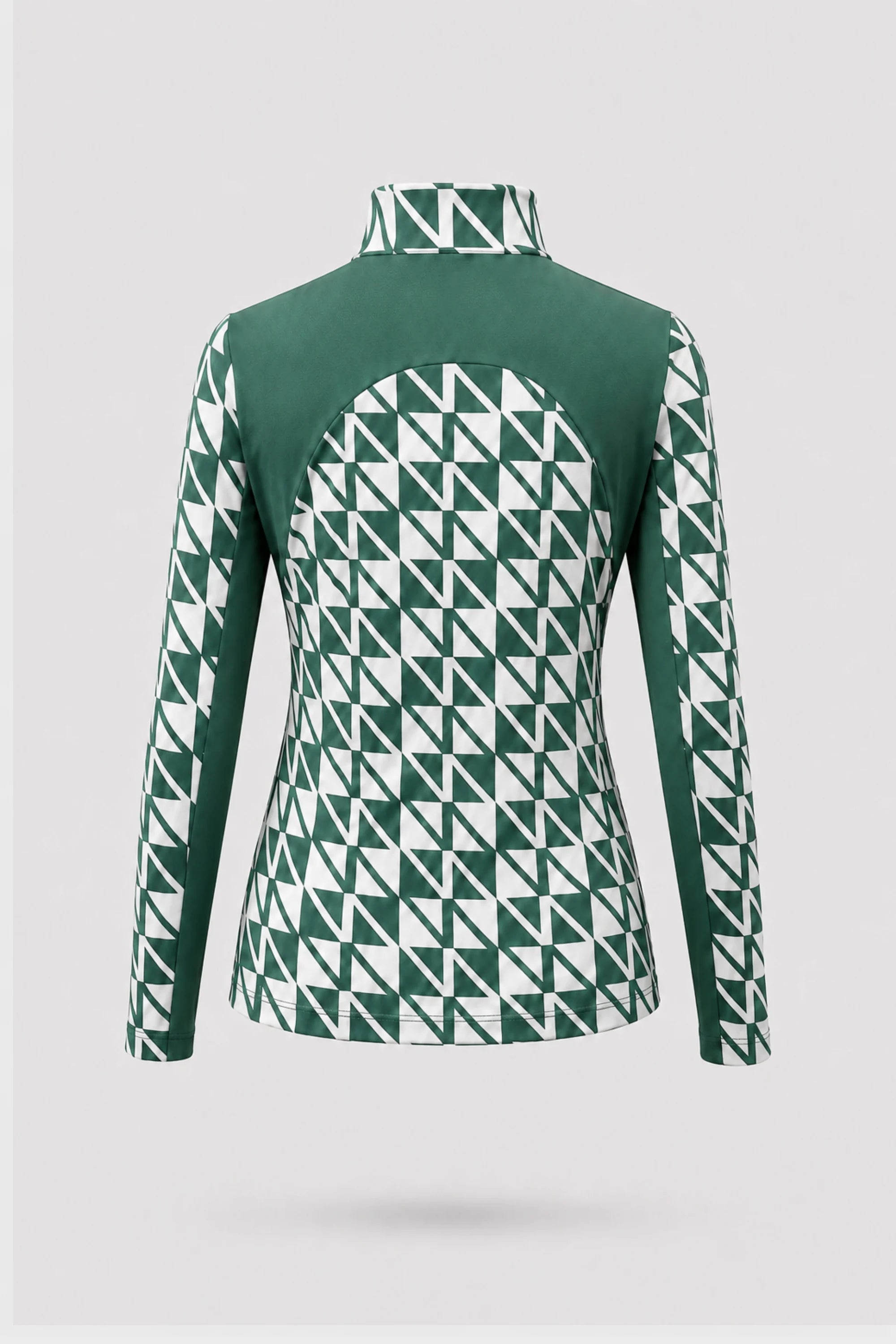 The Long Sleeve Zip Neck Golf Top - Signature Green