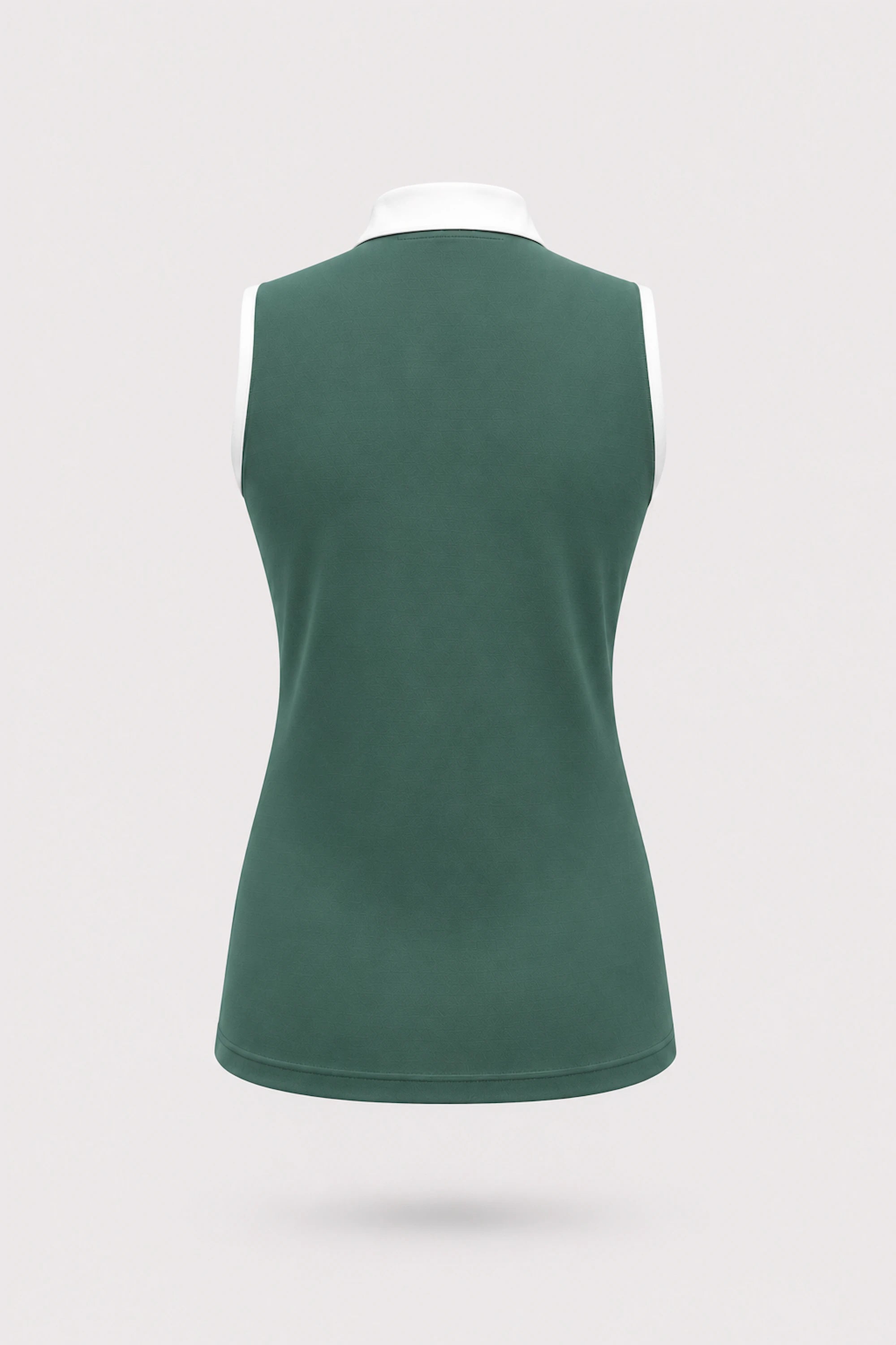 The Sleeveless Zip Neck Golf Polo - Green