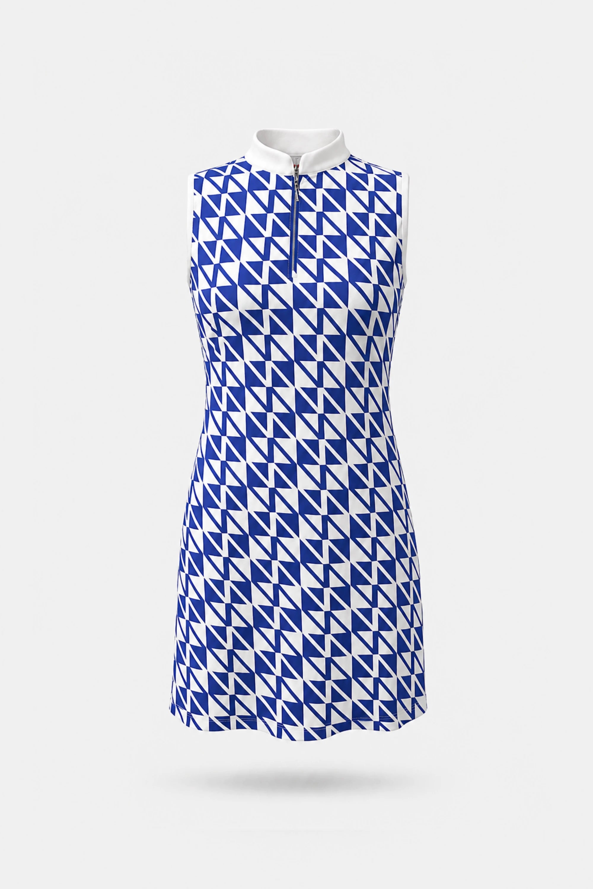 The Sleeveless Zip Golf Dress - Signature Blue