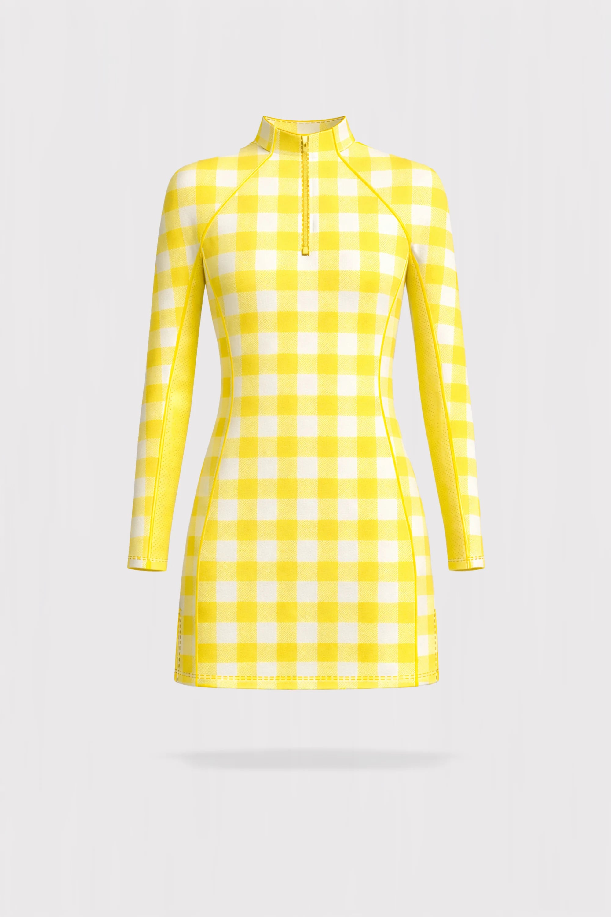 Meringue Long Sleeve Dress - Yellow Gingham