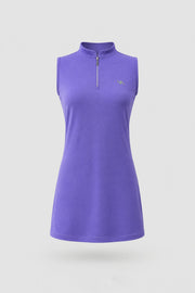 The Sleeveless Zip Golf Dress - Violet