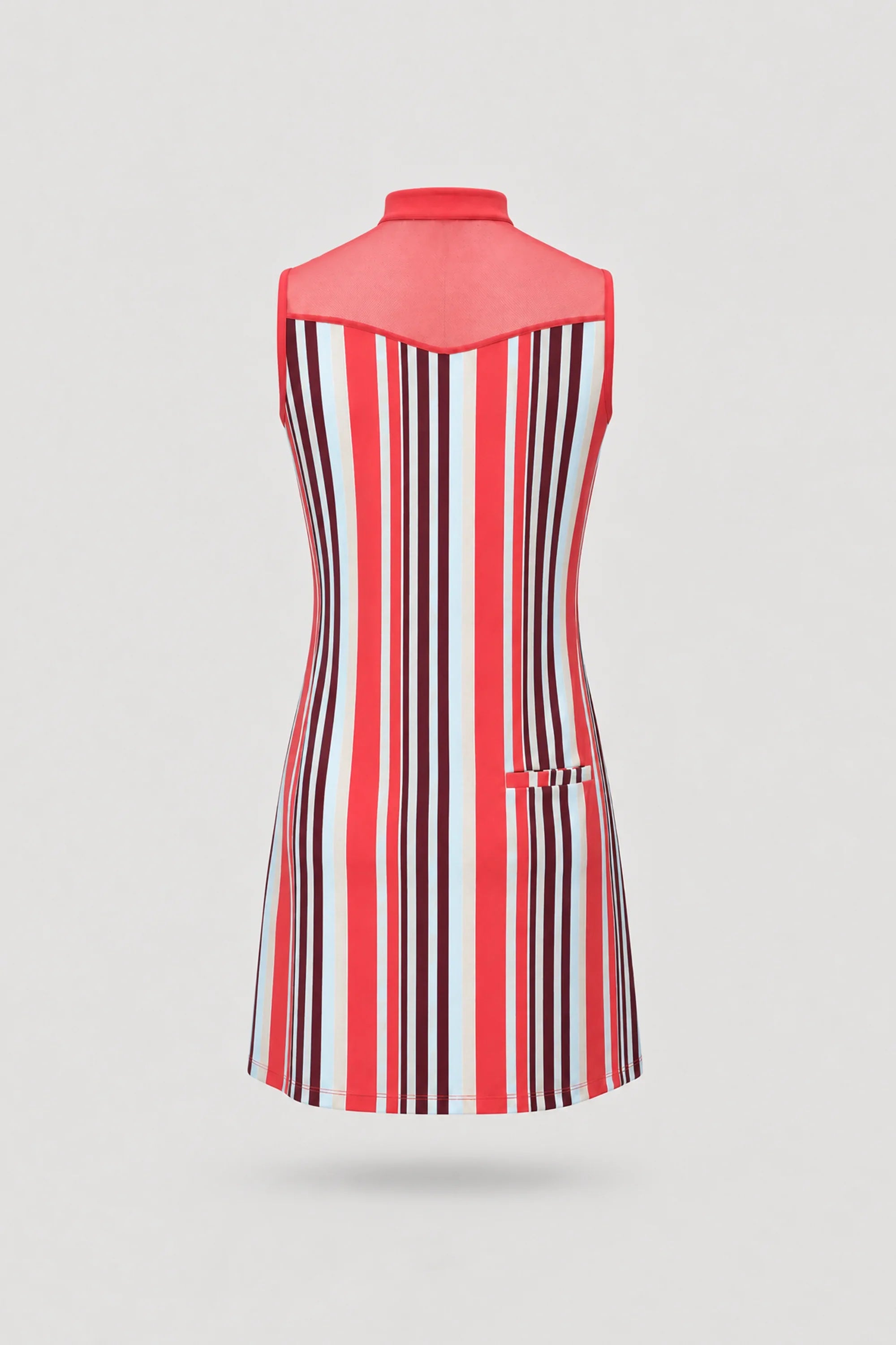The Sleeveless Zip Golf Dress - Resort Stripe