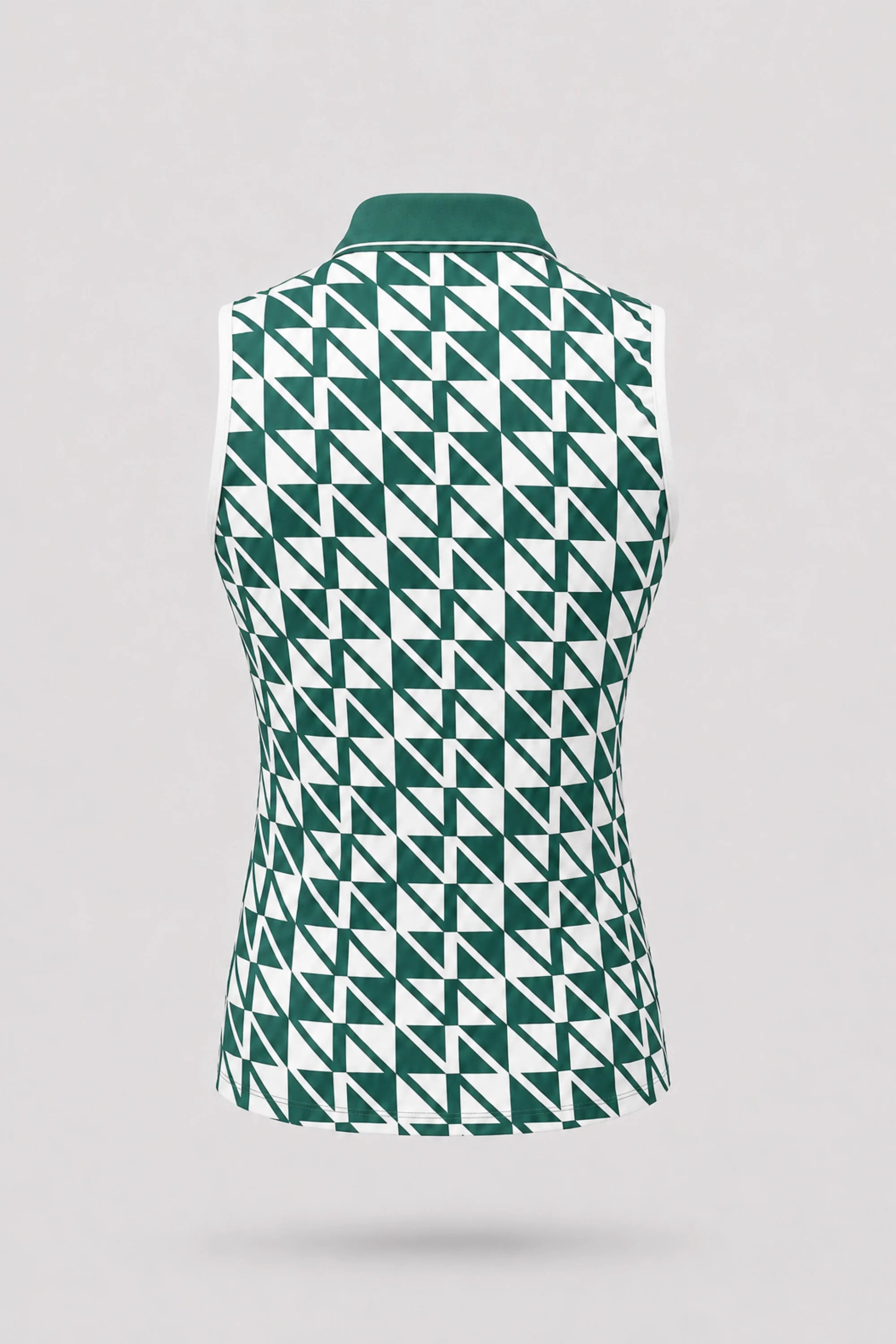 The Sleeveless Zip Neck Golf Polo - Signature Green