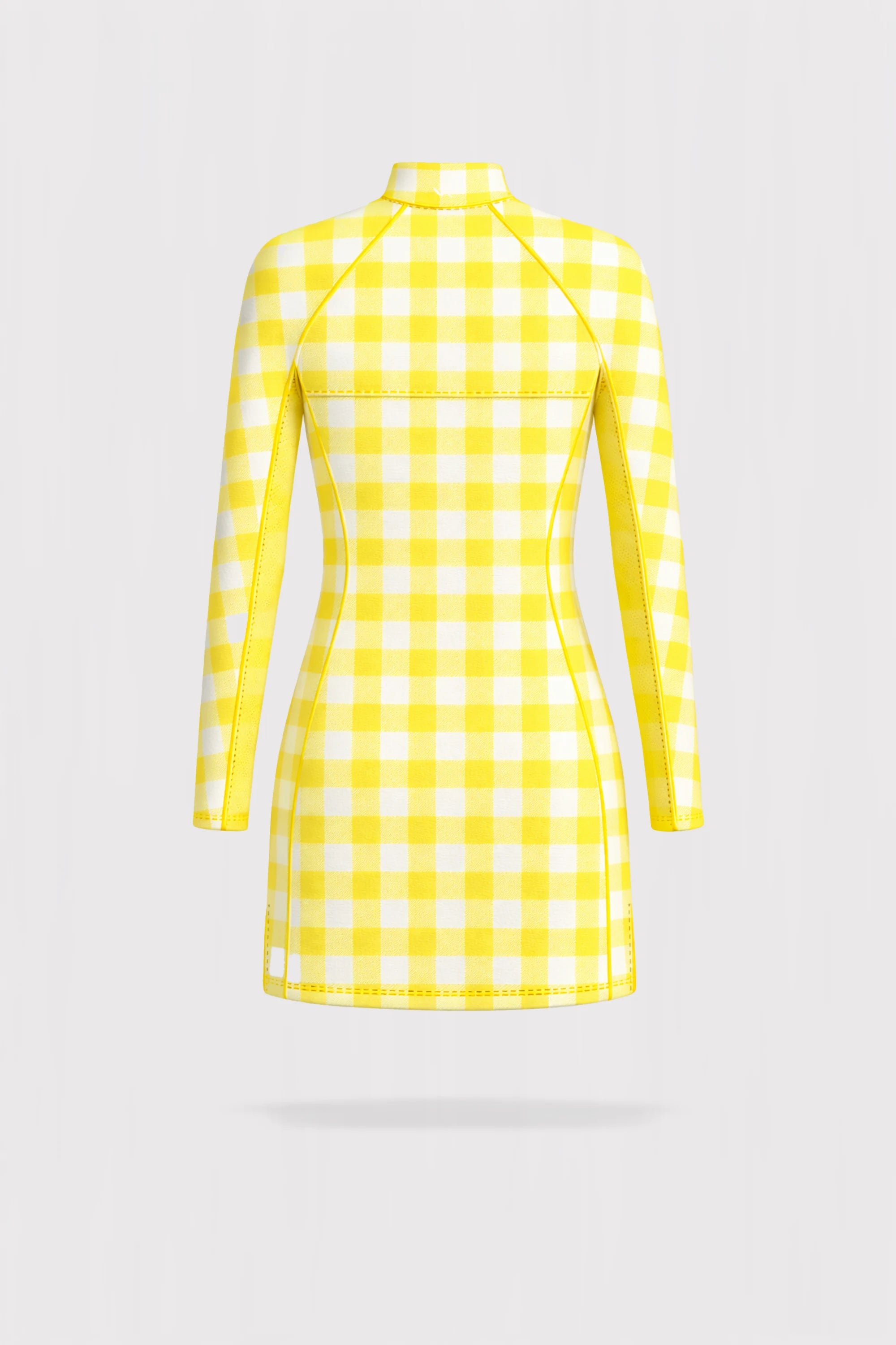 Meringue Long Sleeve Dress - Yellow Gingham