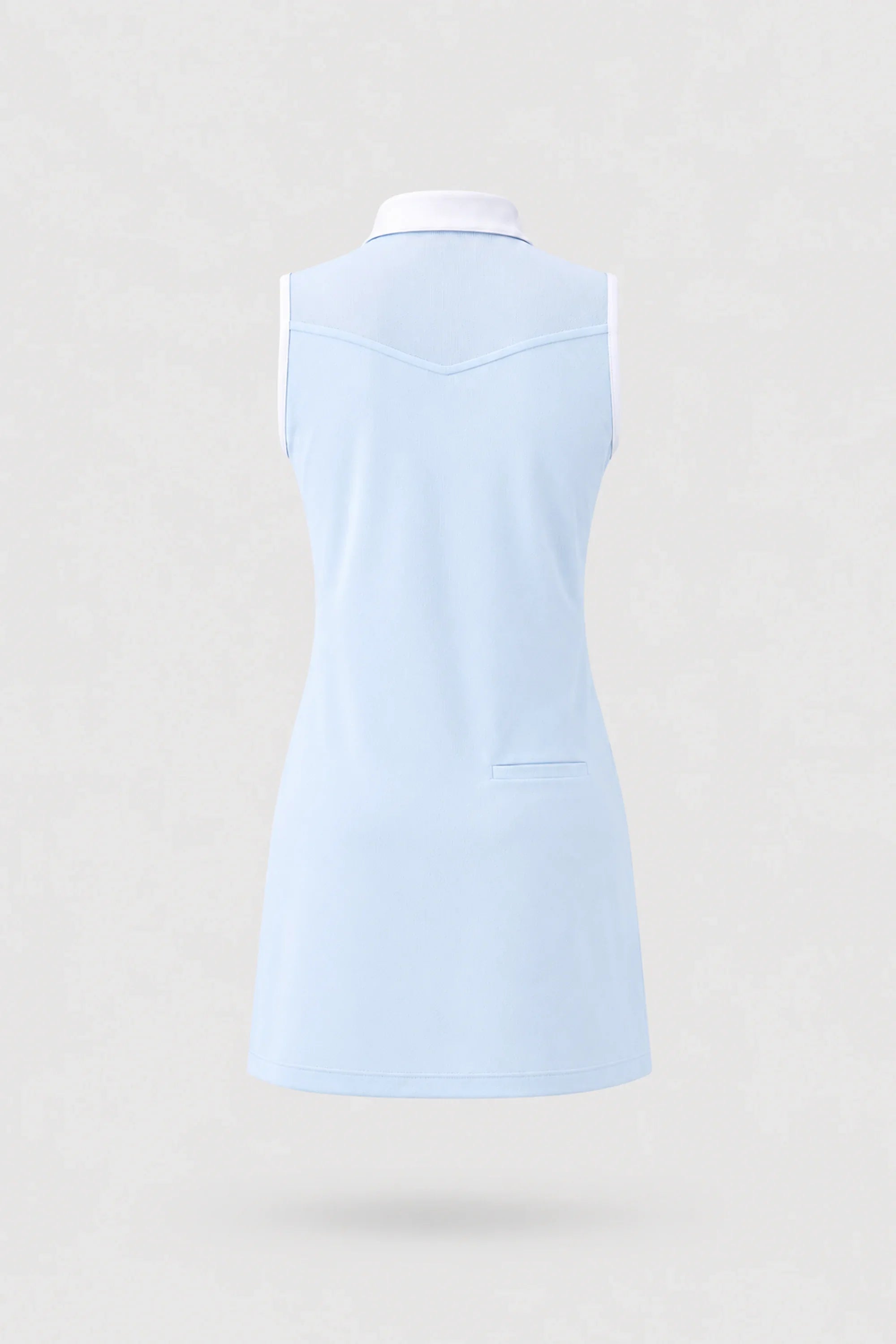 The Sleeveless Zip Golf Dress - Sky Mist