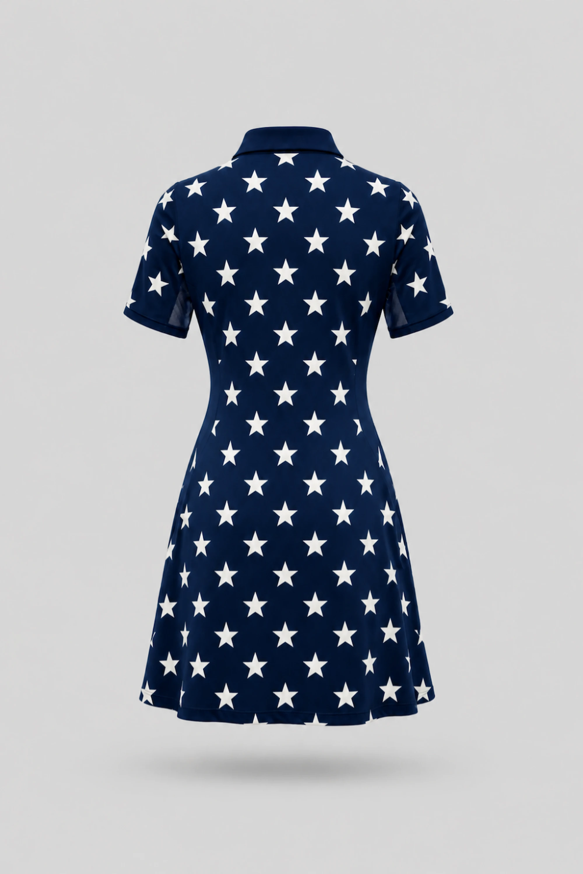 The Contour Zip Polo Golf Dress - Starfield