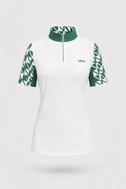 The Contour Zip Neck Top - Signature Green