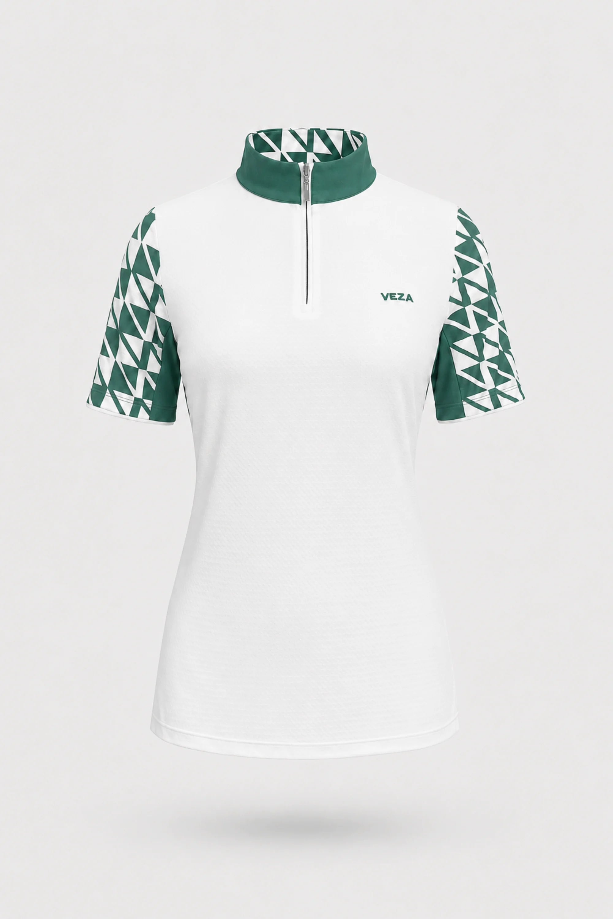 The Contour Zip Neck Top - Signature Green