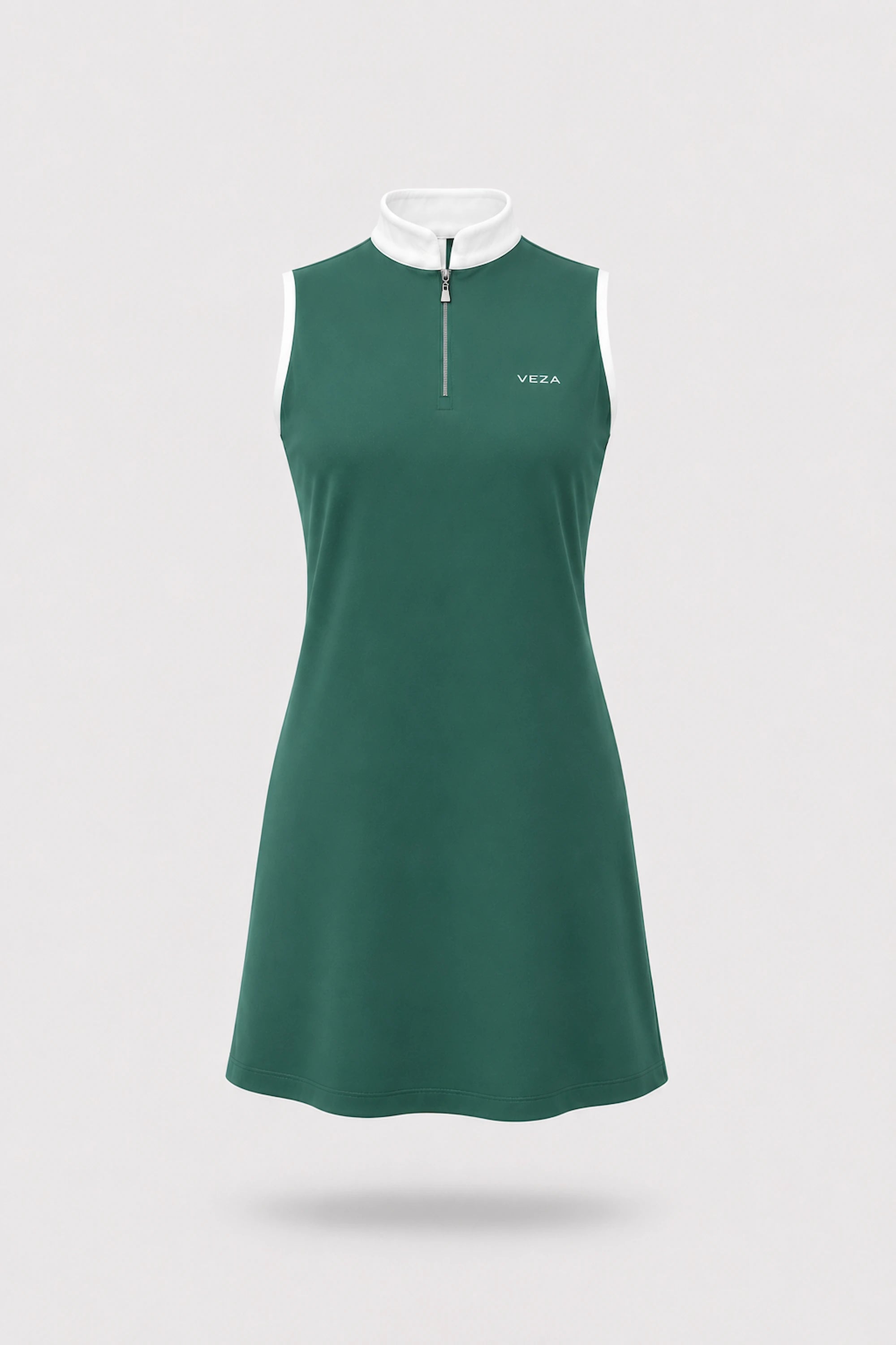 The Sleeveless Zip Golf Dress - Green